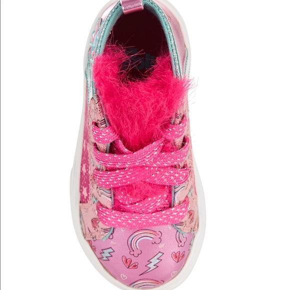 🍓 Trolls Size 12 Sneakers Girls Toddler Pink High - Picture 3 of 3